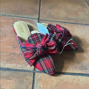 J.Crew Tartan Plaid Bow Mules